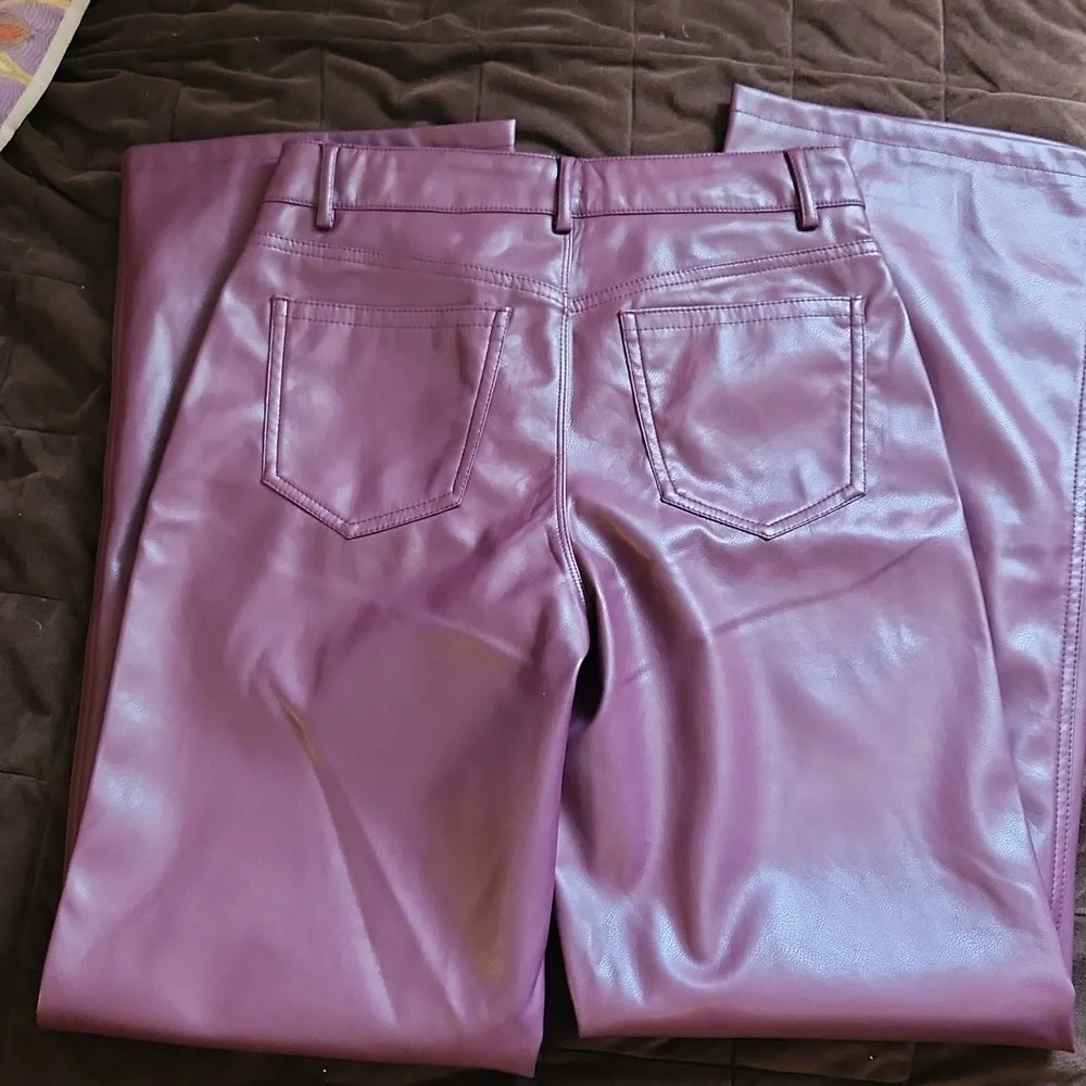GARAGE Faux Leather Purple Pants - Picture 5 of 5